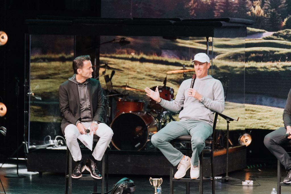 Tales From The Tour. Brendan Todd sharing on the stage.