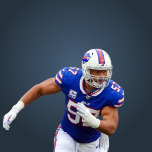 lorenzo alexander in a blue buffalo bills jersey